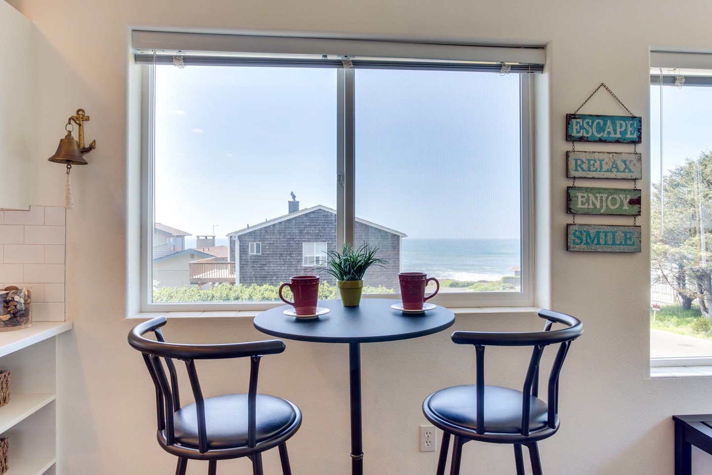 Sit with your coffee and watch the waves roll in!
