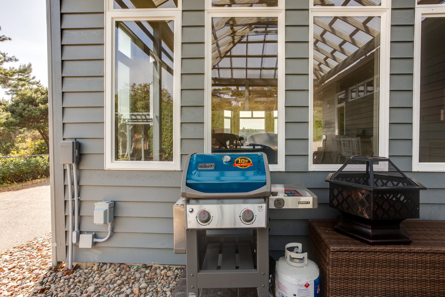 The gas grill is perfect for making a yummy meal!