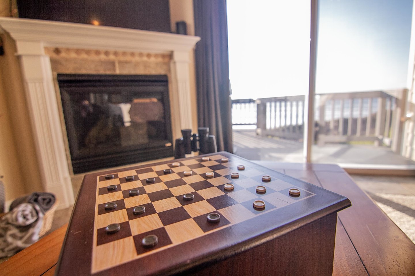 Take your pick of board games in the living room.