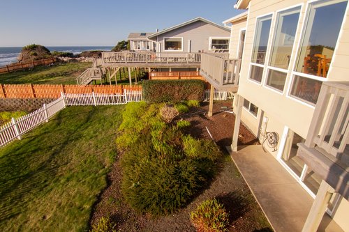 The view of your yard from the upstairs deck.