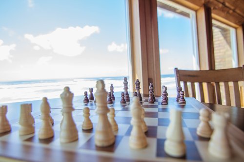 Enjoy chess with an ocean view.