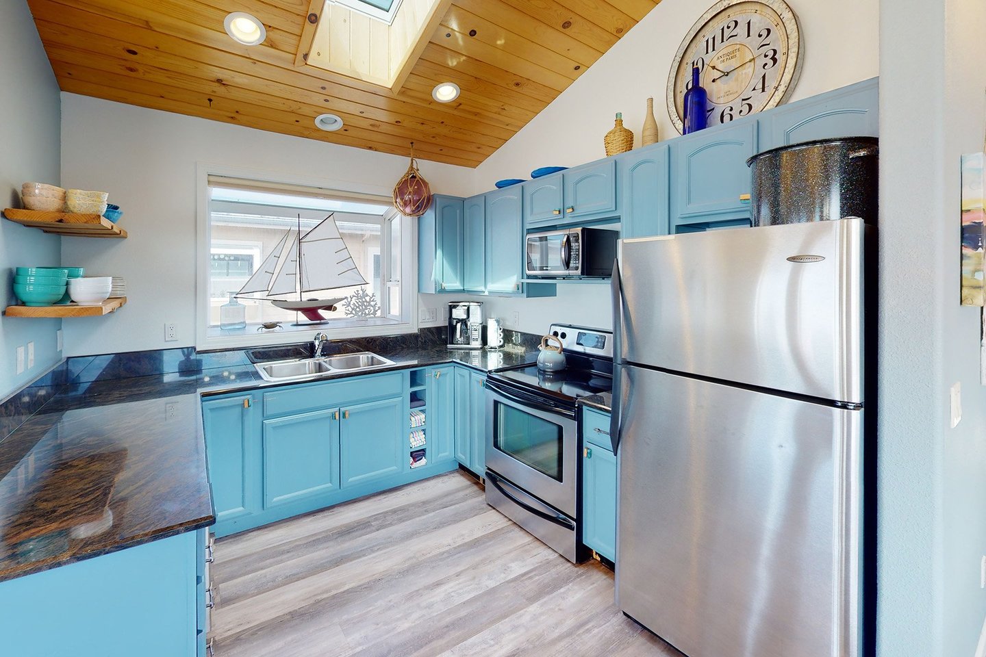 Stainless steel appliances are perfect for the family chef.