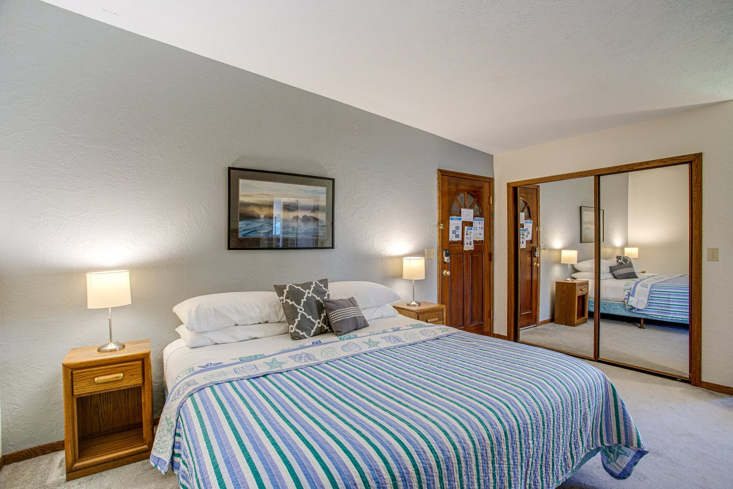Enjoy the comfort of the King bed in the bedroom.