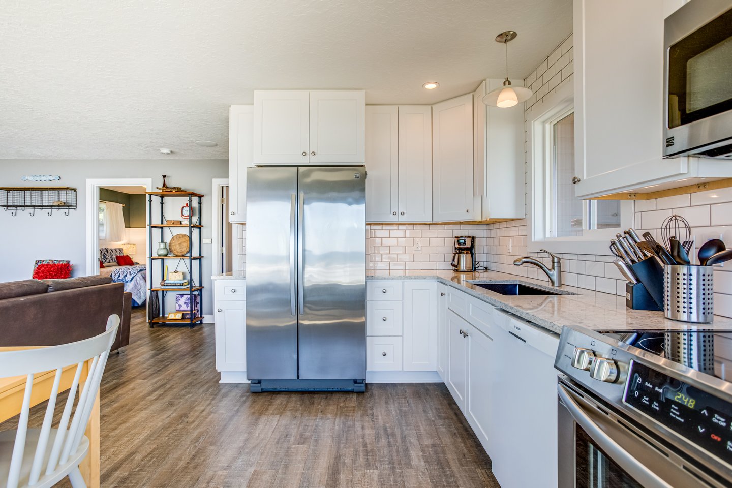The open concept is great for spending time together.
