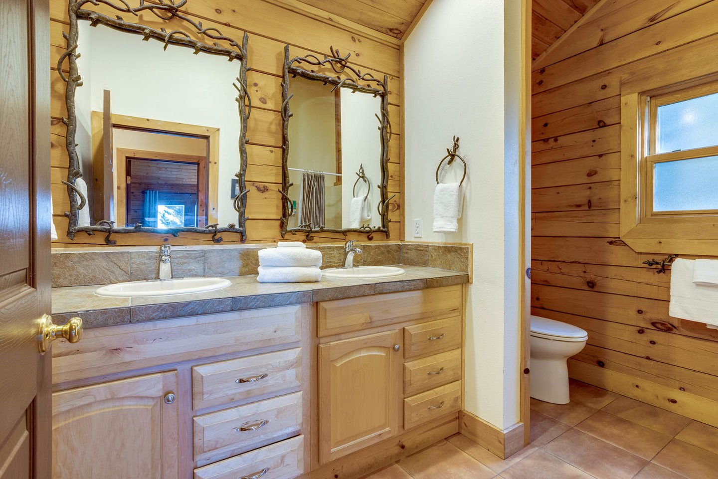 A third bathroom in the hall.