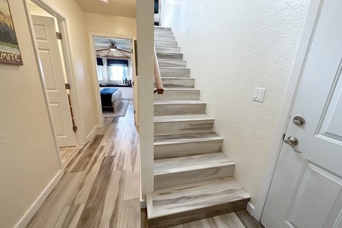 Entry takes you to the bedroom or upstairs living space.